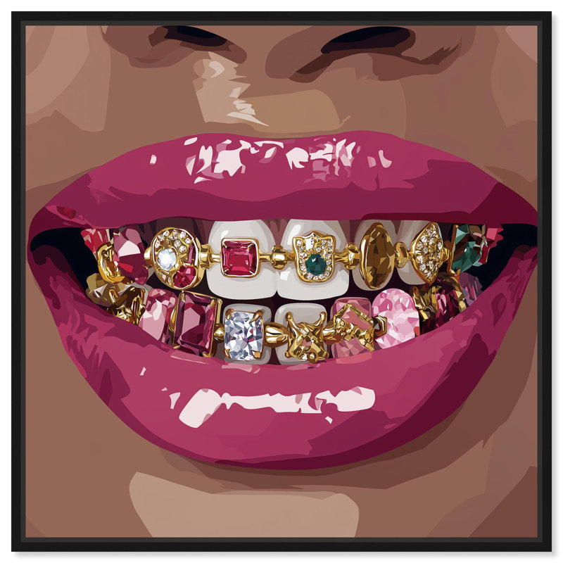 «Ruby T dents», reproduction d'art sur toile par Art Remedy, H 13 po x l 13 po, Structure noire