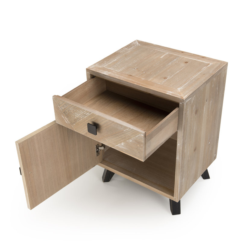 Casella 46cm W Solid Wood Bedside Table