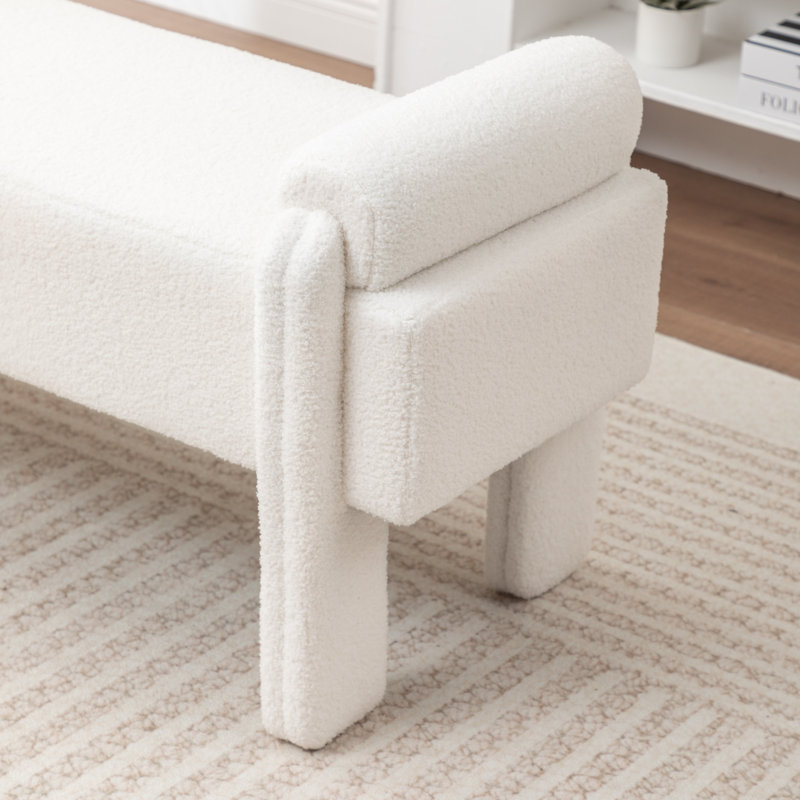 Kaybree Upholstered Bench, White