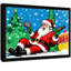 «Black Santa Vintage», art mural encadré noir-1497764725