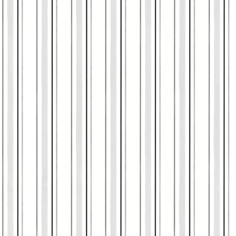 Papier peint rayé 32,7 pi x 20,5 po Heyward, Noir / gris clair