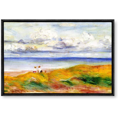 Famous Artwork " Two Child Playing in the Coast Beach Under the Cloudy Sky " by Pierre-Auguste Renoir Oil Print