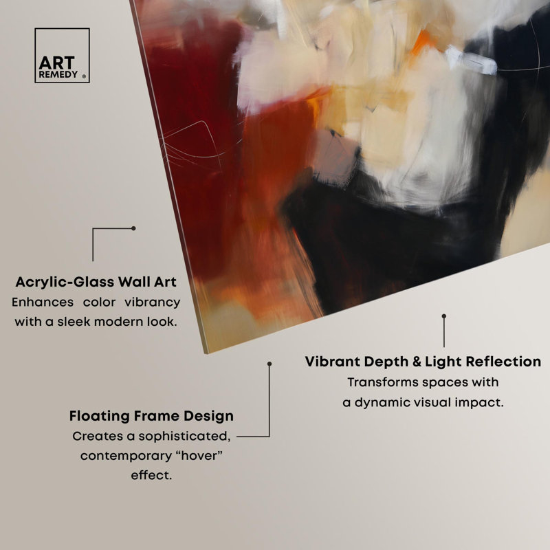 «Earth and Fire II Acrylique Modern Abstracts» par Art Remedy, prêt à être accroché, H 24 po x l 20 po