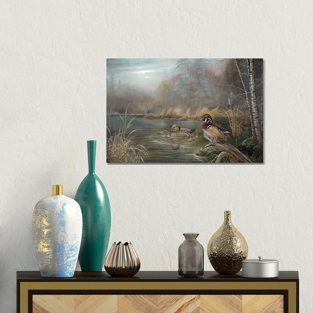 Blue Teal von Ruane Manning - Giclée auf Leinwand ohne Rahmen mit Galerieeinband