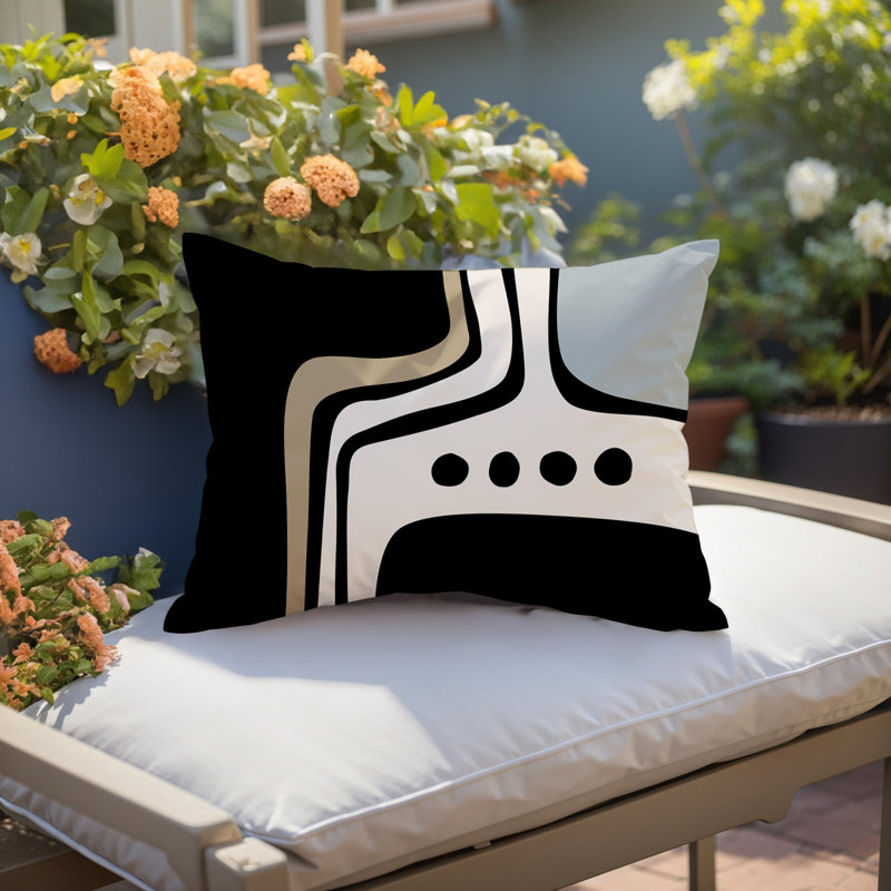 Coussin lombaire réversible intérieur / extérieur Sofi Minimalist, H 18 po x l 25 po, Gris