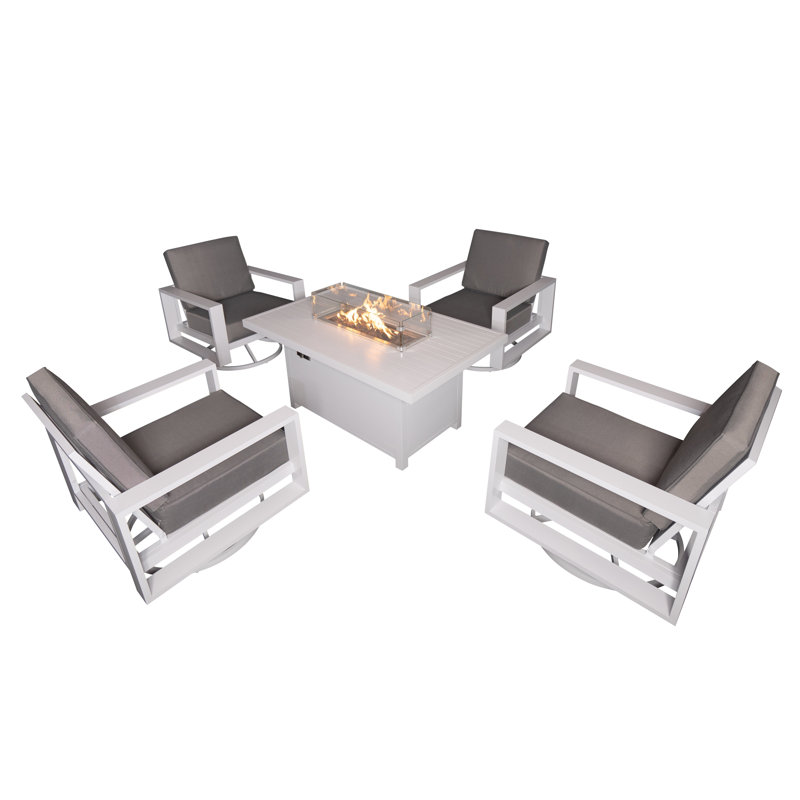 Makensie 4 - Person Patio Dining Set with , Cushions Included, 25.2" H x 55.11" L x 33.46" W