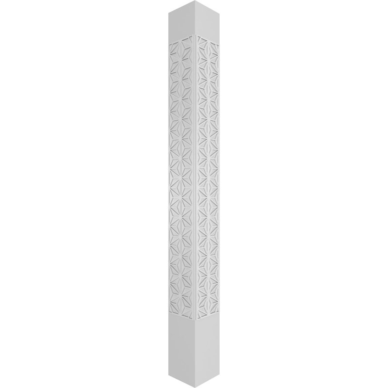 Craftsman Classic Square Non-Tapered Hampton Fretwork Column, 120" H x 11.625" W x 11.625" D