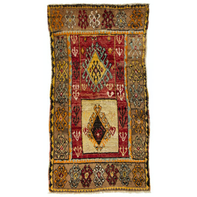 Tapis de village antique fait à la main Anatolian