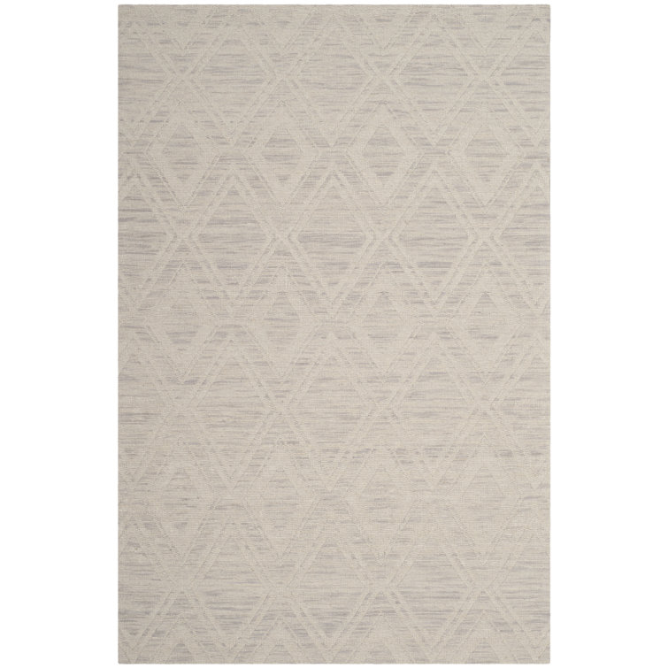 Amritpal Hand Loomed Wool And Cotton With Latex Geometric Rug