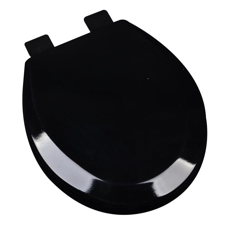 Siège de toilette rond en bois moulé, Noir