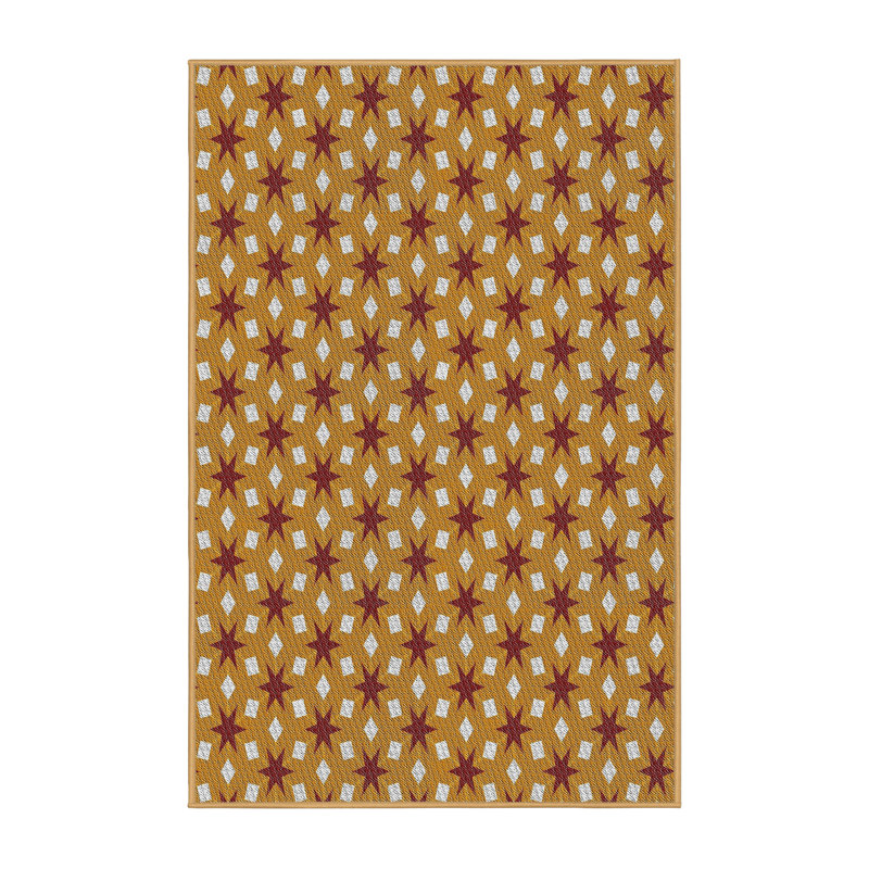 Tapis orange tissé à la machine, Rectangle 5 pi x 7 pi
