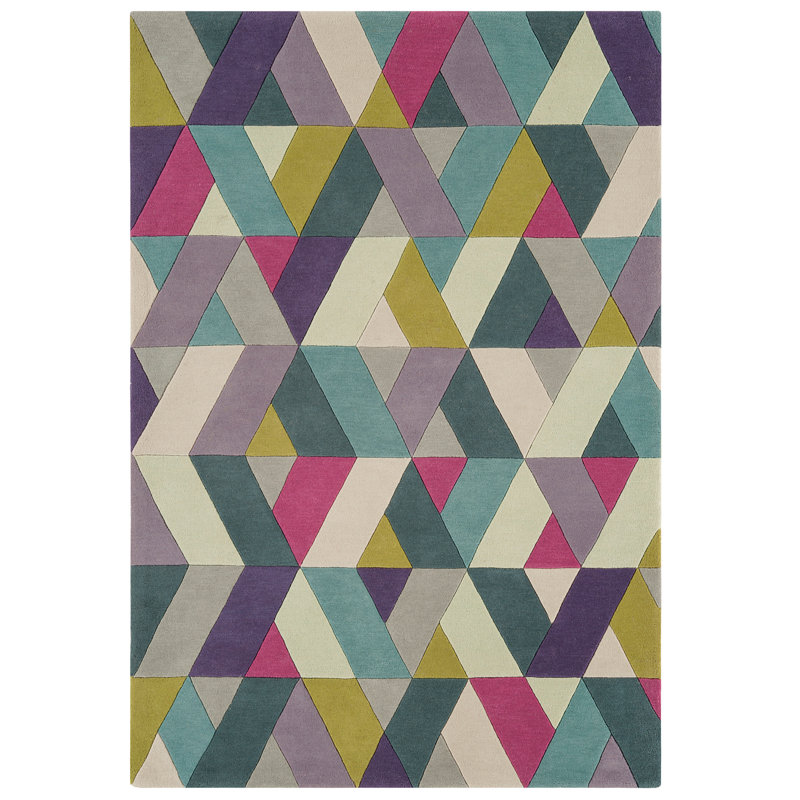 Abrar Geometric Wool Hand Woven Area Rug, Rectangle 200 x 300cm