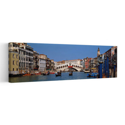 Bridge Across A Canal, Rialto Bridge, Grand Canal, Venice, Veneto, Italy Abstract Contemporary Architecture City Wall Art