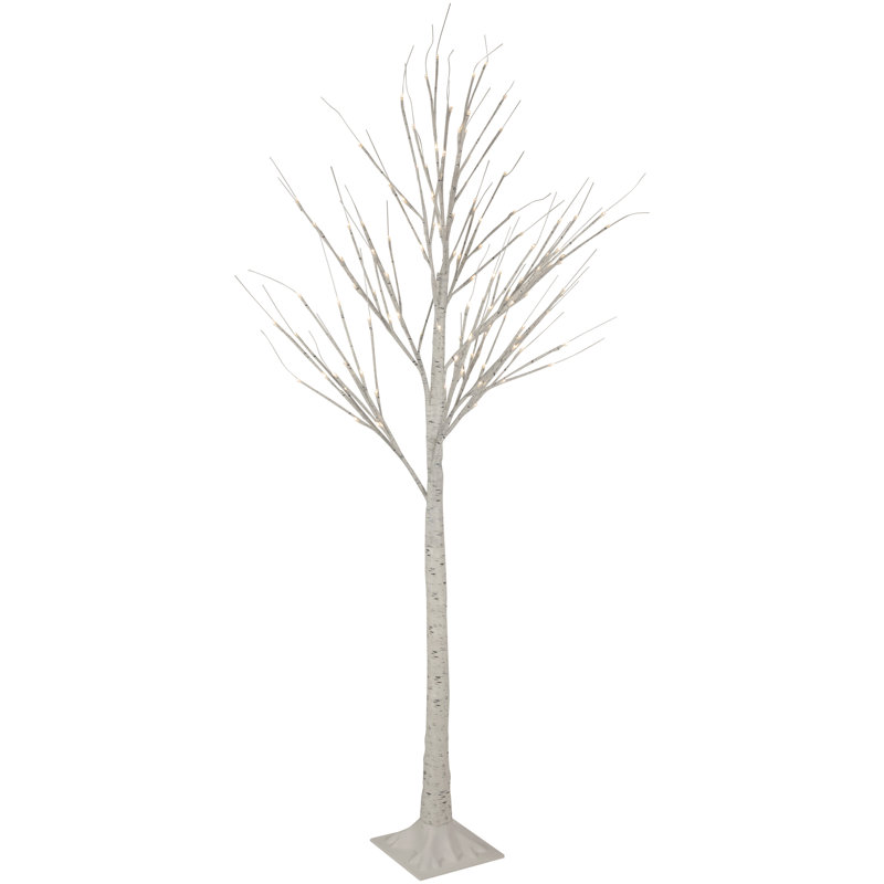 Arbre de Noël blanc 6 pi avec lumières DEL blanc chaud