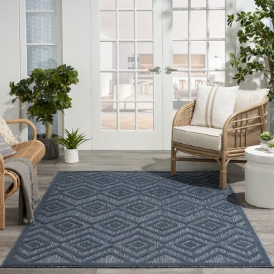 Tapis intérieur / extérieur bleu marine Foundry Select