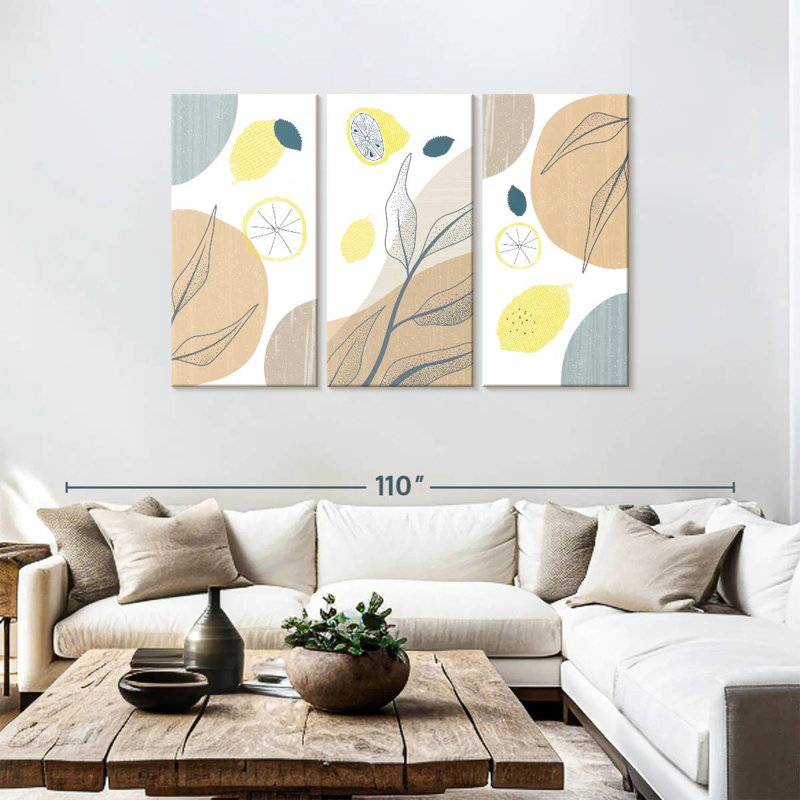 Yarlin Boho Botanical Lemons, 48" H x 74" W