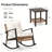 Outdoor 3-piece Rattan Rocking Bistro Set With Cushions & 2-tier Table