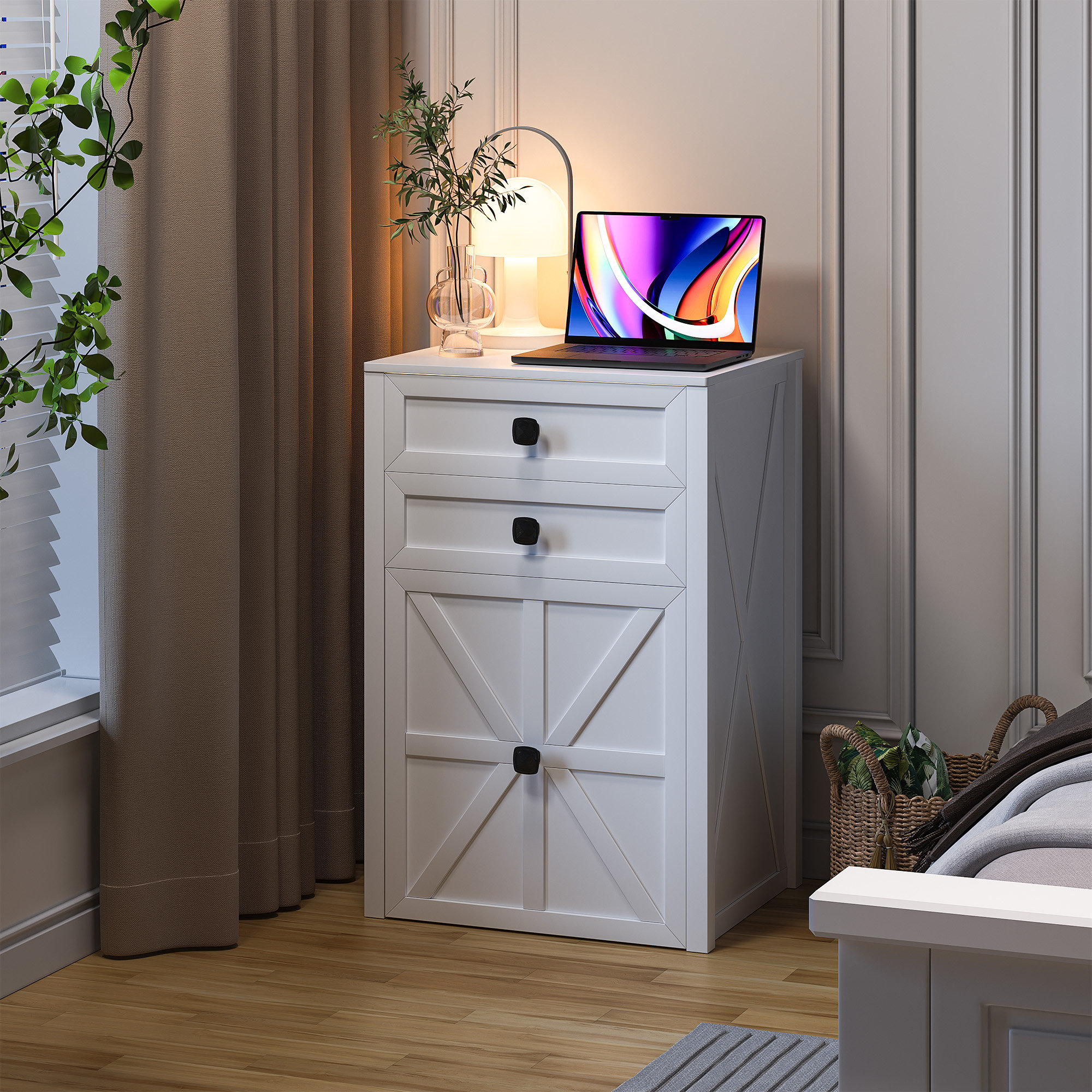 Gracie Oaks White Rozelle Vanity | Wayfair