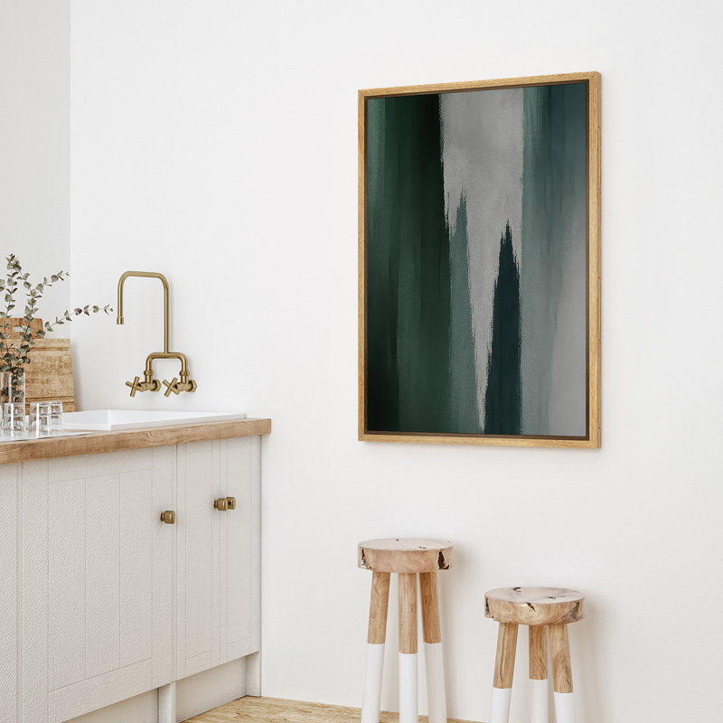 Reproduction d'art abstrait sur toile encadrée pour décoration intérieure moderne, Naturel, H 36 po x l 24 po