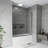 60.In W X 62.In H Bathtub Shower Screen | Single Sliding | 1/5 Inch Thick Transparent Tempered Glass | With Stainless Steel Handle | Chrome-121011184