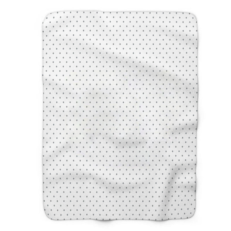 Imprimé à pois gris - couverture Sherpa de qualité supérieure 1 pièce, L 60 po x L 80 po