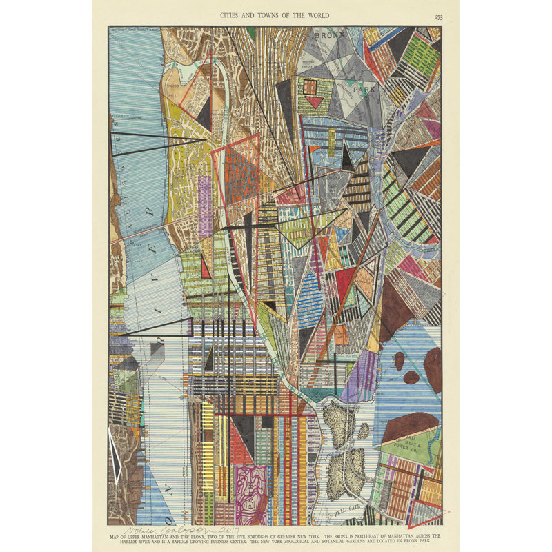 Carte moderne de New York I, H 18 po x l 12 po