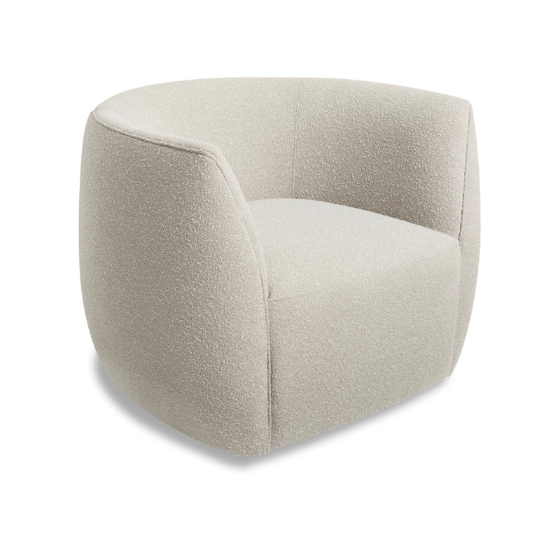 Council Upholstered Swivel Barrel Chair, Kelso Sand 100% Polyester
