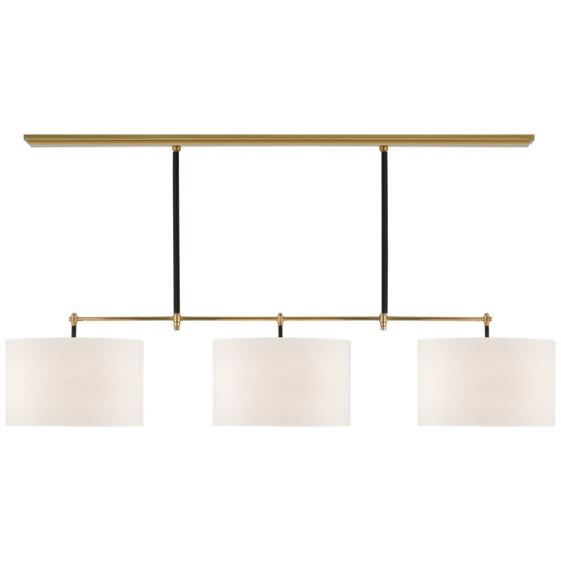 Bryant 3 - Light Chandelier, Hand-Rubbed Antique Brass/Chocolate Leather