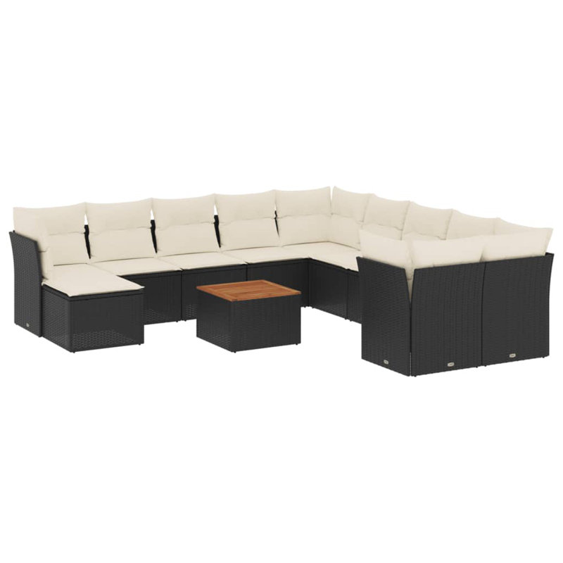 Vidaxl Garden Sofa Set Black