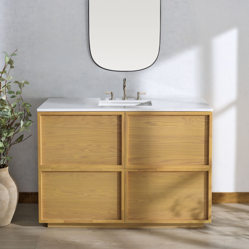 Meuble-lavabo simple 48 po Benajah, Naturel