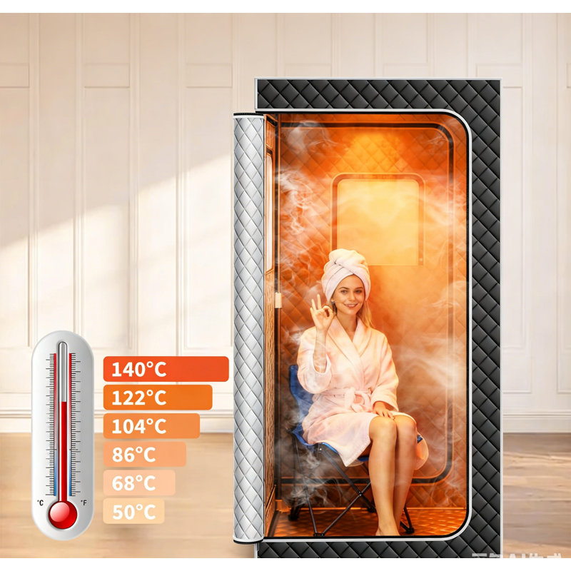 Portable Home Steam Sauna Tent, 4L 1500W Fast-Heating Steamer, Collapsible Aluminum Foil Lined Sauna with Durable 600D Oxford Fabric, Indoor Spa Relaxation – 90x90x180cm