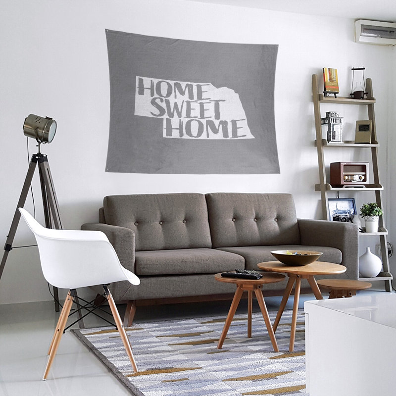 Tapisserie Home Sweet Nebraska, H 27,5 po x l 37,5 po, Gris