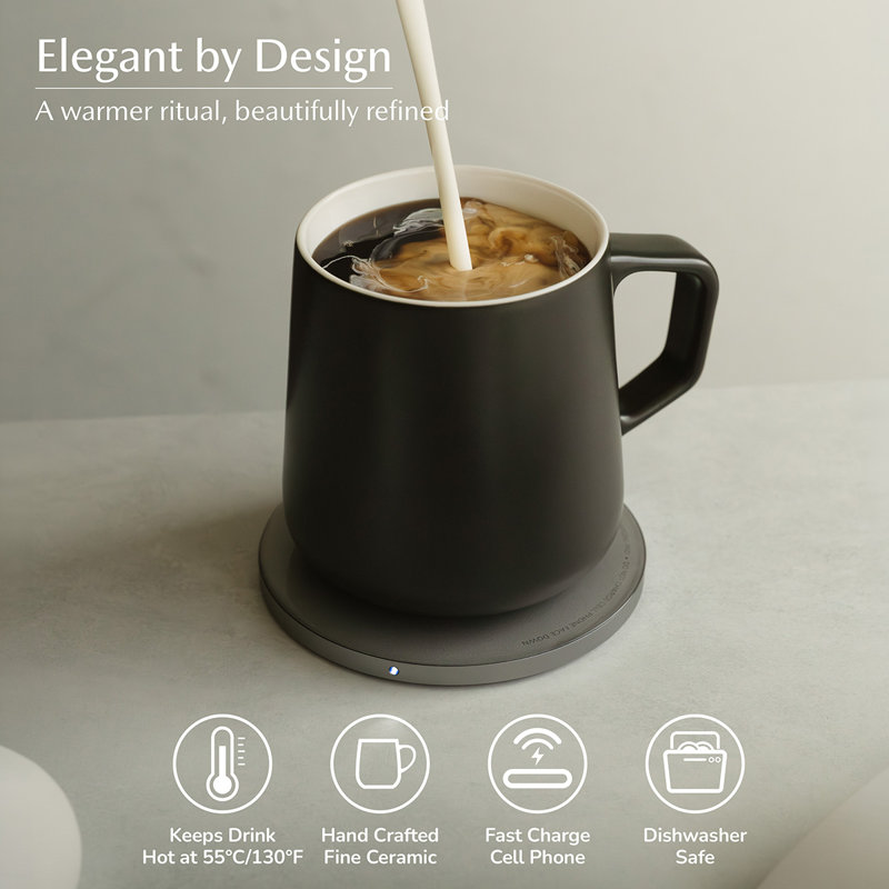 Neo Self-Heating Mug Set- Inkstone Black, Black