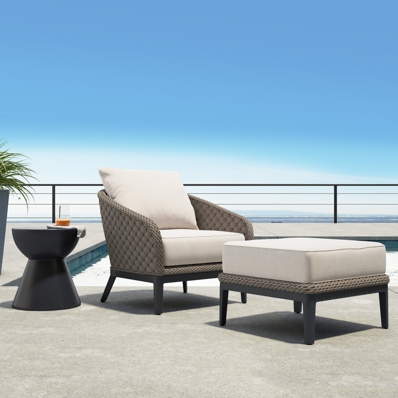 Flula 17'' Stone Outdoor Side Table