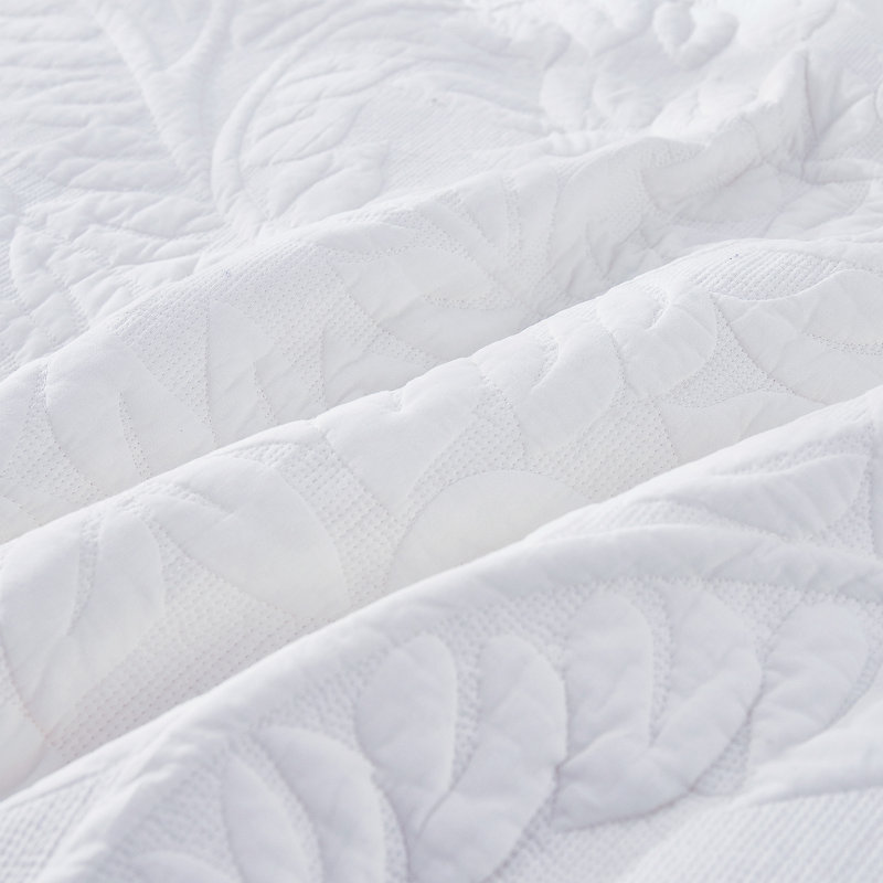 Cotton Quilt, Queen Quilt + 2 Standard Shams, White