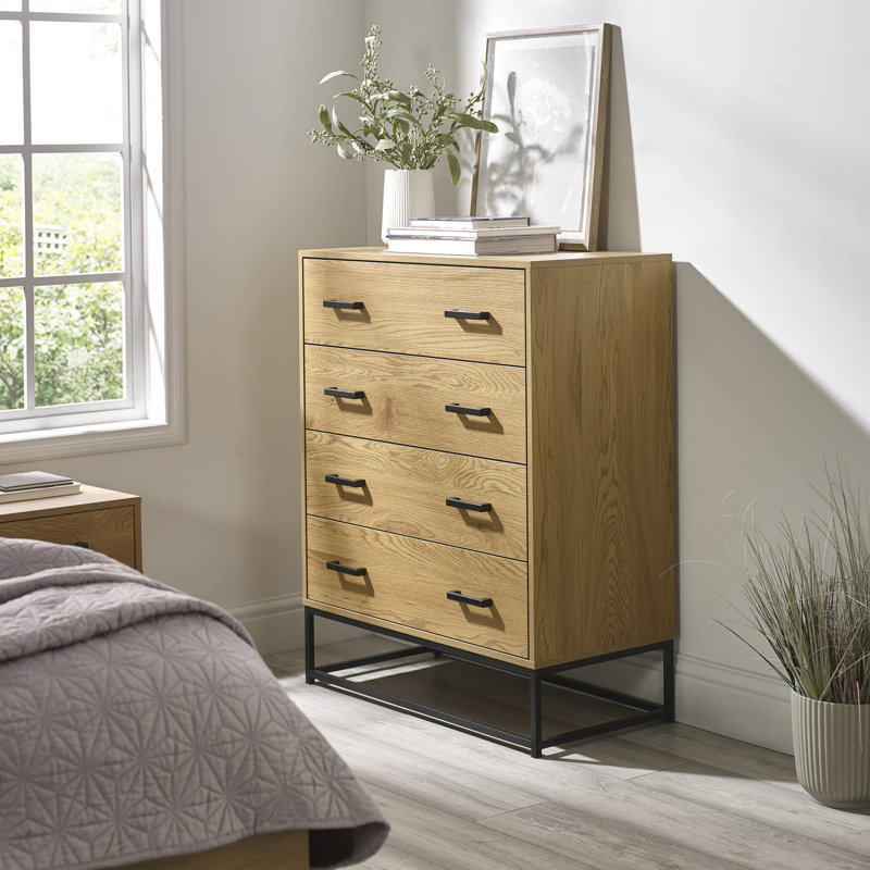 Bobie Light Oak Effect 4 Drawer Chest