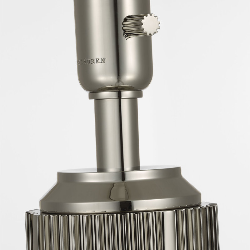 Ralph Lauren Langton 29" Table Lamp in Natural Brass with White Paper Shade, Silver