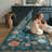 Tawann Machine Washable Floral Botanical Blue Area Rug with Non-Slip Backing for Living Room, Dining Room, Bedroom-1373729745