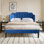 Lit double tapissier double avec 2 tables de chevet - Ensemble de chambre à coucher moderne