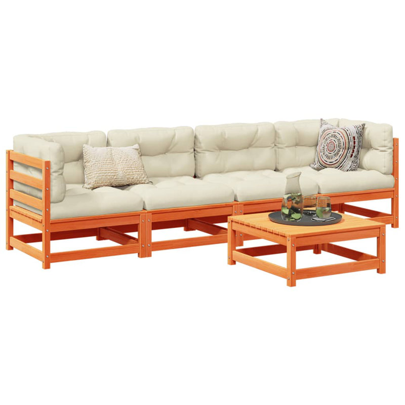 Melby 70cm Wide Rectangle Patio Sofa, Beige, Wax Brown