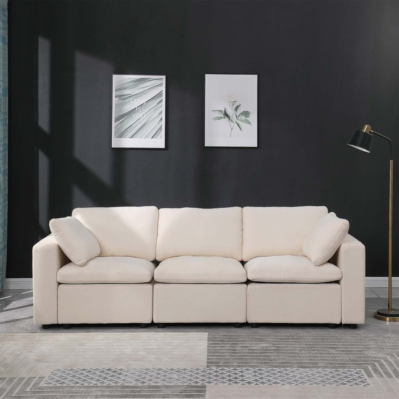 Ensemble de canapé modulaire 3 pièces polyvalent pour tous les styles d'intérieur, améliorant le confort de la maison