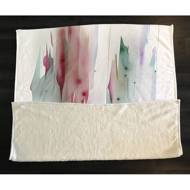 Throw Blanket, 51" W x 60" L, Marble/Abstract, Green/Pink/Gray