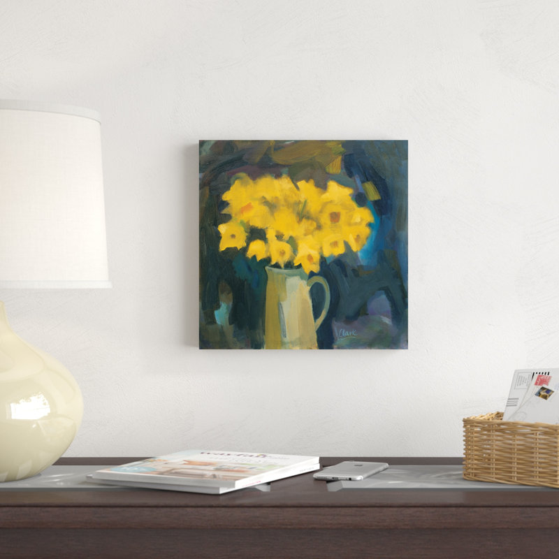 Narcisses et cruche, H 12 po x l 12 po