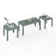 Ensemble de 3 tables basses Classic, table basse rectangulaire moderne avec 2 tables d'appoint, tables de bout, plateau de table épais de 1,8 pouce pour le salon, le bureau personnel, blanc-2146867233