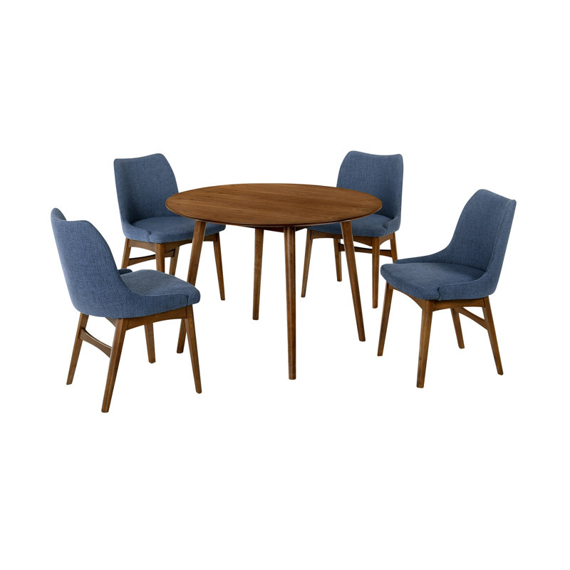 Ensemble de salle à manger 5 pièces Anthonella, Noyer, Gris / noyer, H 30 po x L 42 po x l 42 po