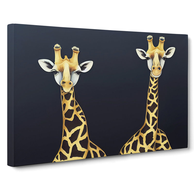 Two Giraffes Vol.1 - Wrapped Canvas, 35cm H x 50cm W x 3cm D