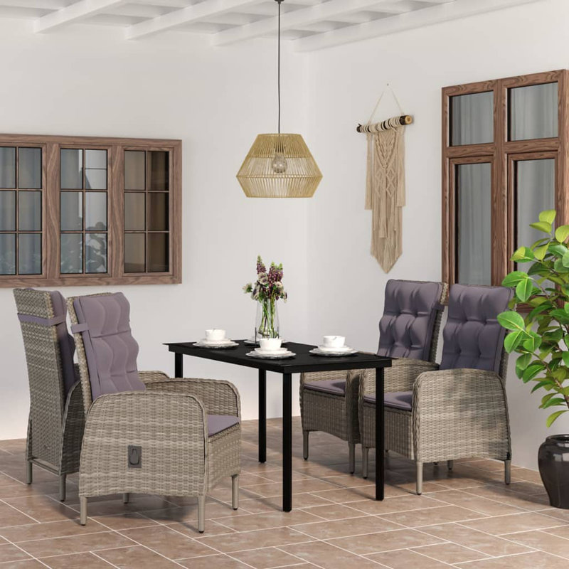 Ensemble repas pour 6 personnes Pattaya, H 29,1 po x L 55,1 po x l 27,6 po, 4, Gris