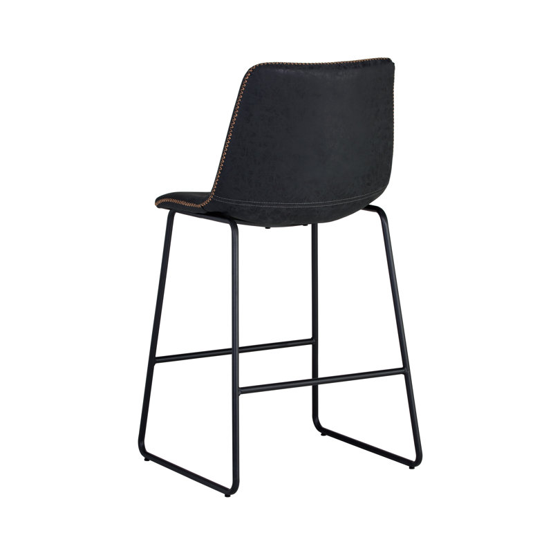Upholstered Stool with Metal Frame, Counter Stool (26" Seat Height)