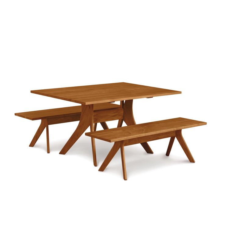 Banc en bois Audrey, H 17,5 po x l 60 po x P 17,75 po, Cerisier naturel