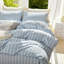 Ensemble de housse de couette à rayures 100% coton lavé DONEUS, ensemble de literie texturé 3 pièces avec fermeture à glissière-121384187-121384197